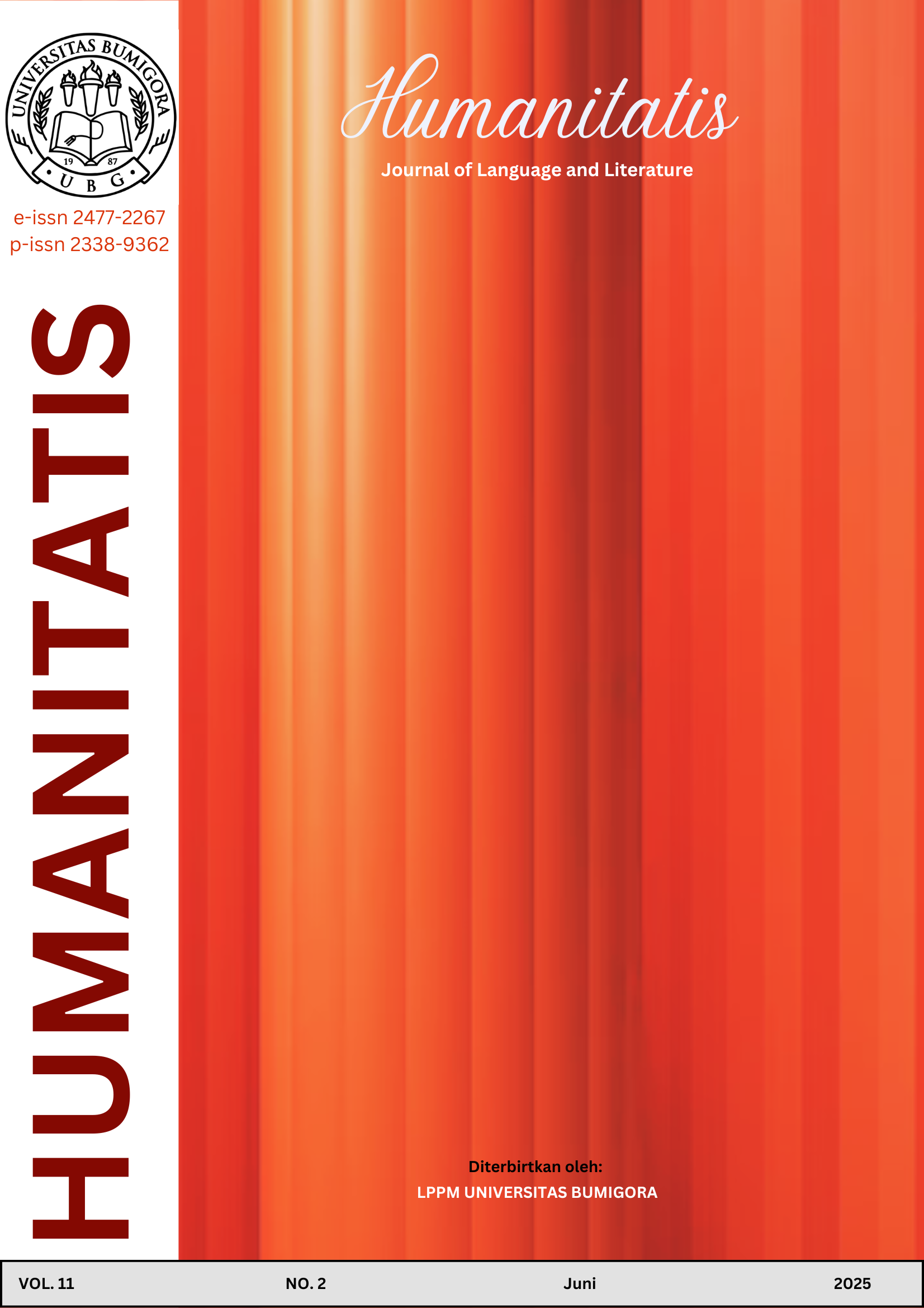 					View Vol. 11 No. 2 (2025): Humanitatis: Journal of Language and Literature
				