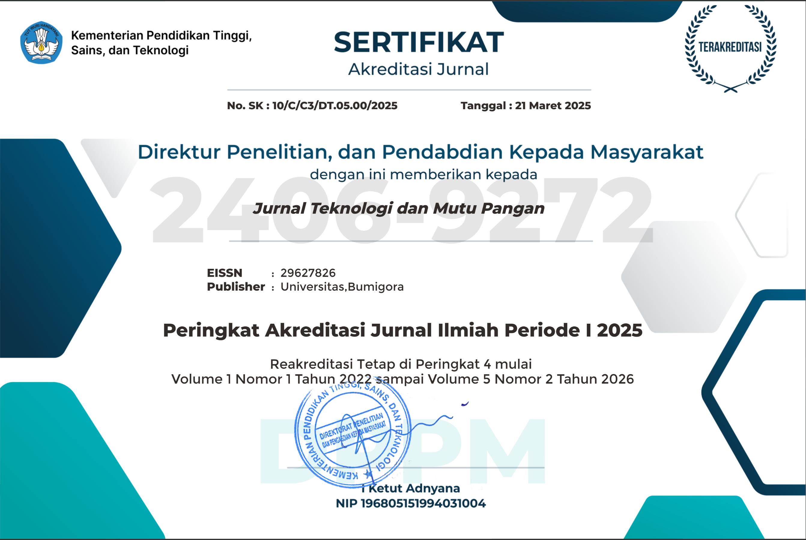 Sertifikat Akreditasi JTMP